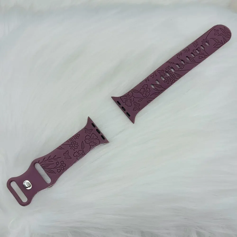 New Floral Design Apple Watch Bands 38mm 40mm 41mm in Violet